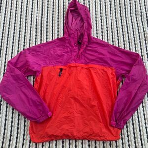 VINTAGE 90s Patagonia Lightweight Pullover Jacket Pink Waterproof Packable Sz/L